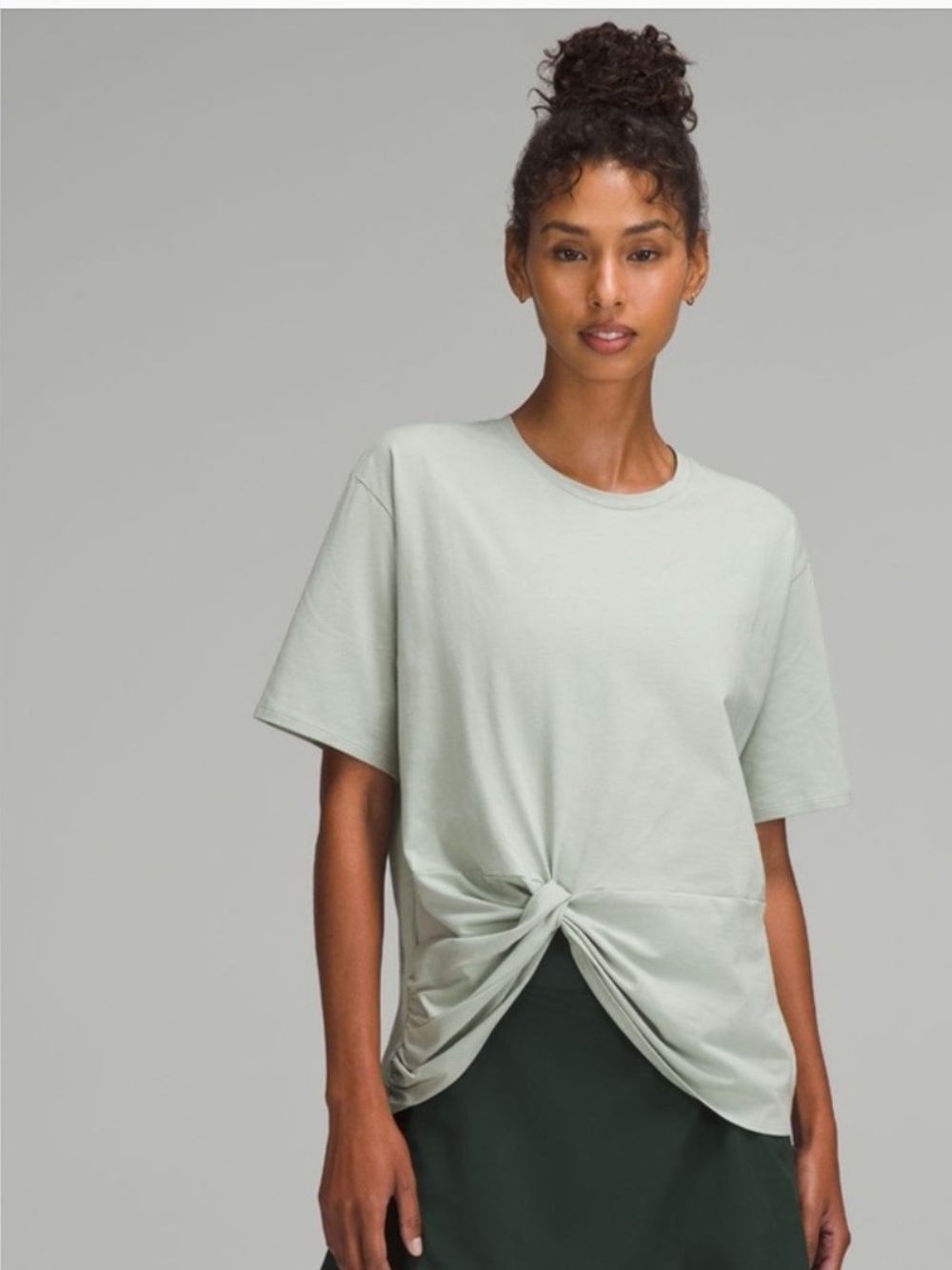 NWT Twist-Front Oversized Fit Tee - XS - Jade Green